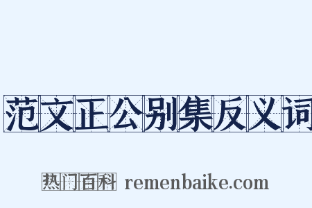 范文正公别集反义词是什么意思的图片